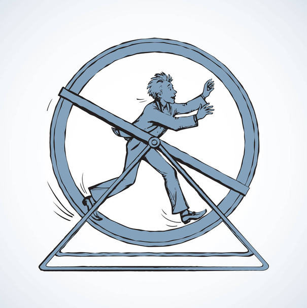 Homem a correr em roda de círculo. Desenho vetorial
 - Vetor, Imagem