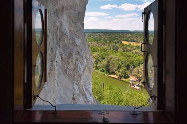 The view to Seversky Donets River from the Nicholas Church window of Sviatohirsk Lavra, Ukraine - Photo, Image