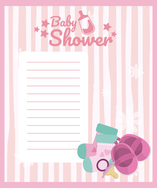 tarjeta en blanco baby shower
 - Vector, Imagen