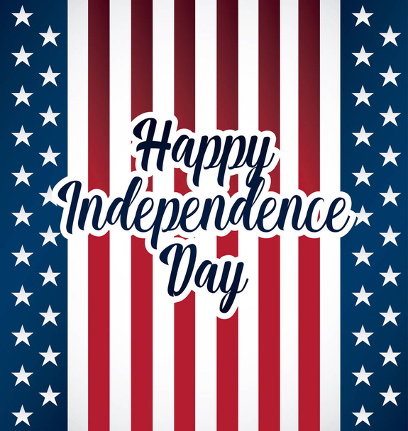 happy independence day card with flag - Vector, Image