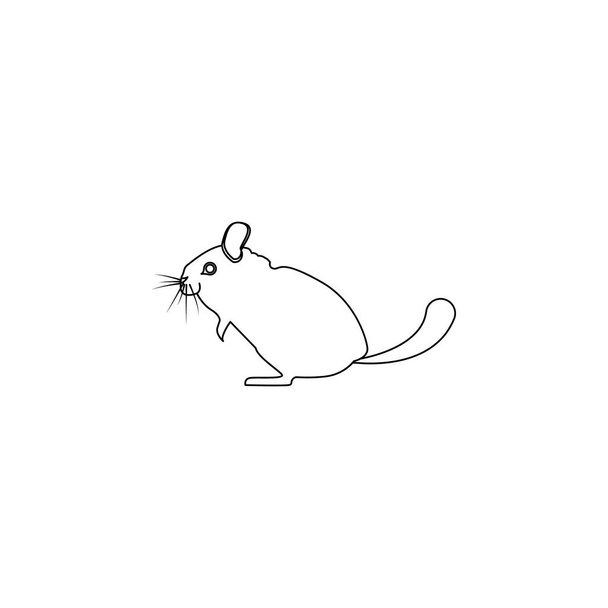 chinchilla icon. Element of rodents icon. Premium quality graphic design icon. Baby Signs, outline symbols collection icon for websites, web design, mobile on white background on white background - Vector, Image