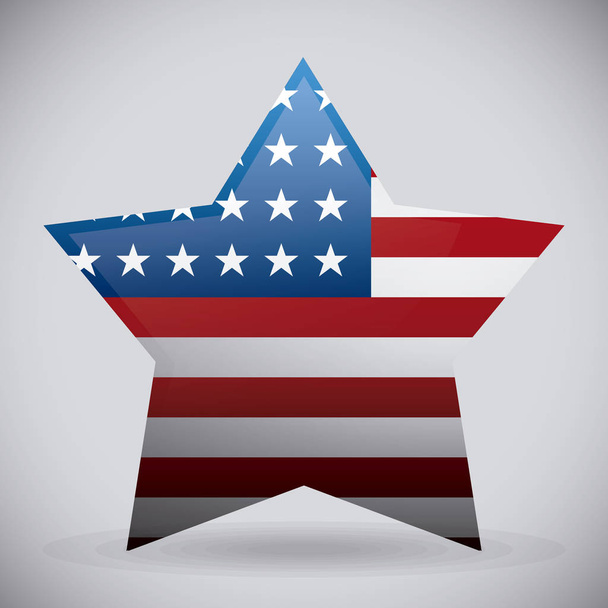 estrela com bandeira dos Estados Unidos
 - Vetor, Imagem