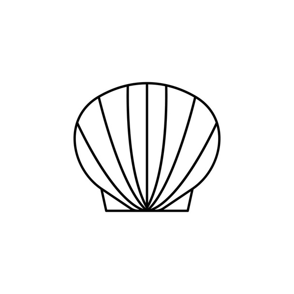 Muschelsymbol. Element des beliebten Meerestier-Symbols. hochwertiges Grafikdesign. Zeichen, Symbolsammlung für Webseiten, Webdesign, - Vektor, Bild