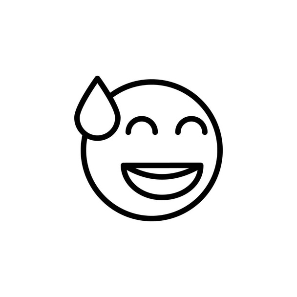 Laughing emoji outline icon. Signs and symbols can be used for web, logo, mobile app, UI, UX - Vector, Image