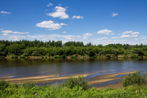 Shallow river Klyazma in Russia - Fotó, kép