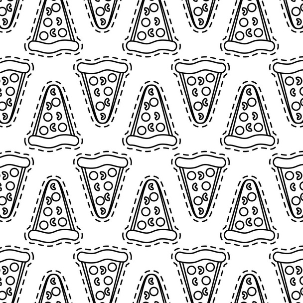 pattern of patches of delicious pizza fast food - Vector, Image
