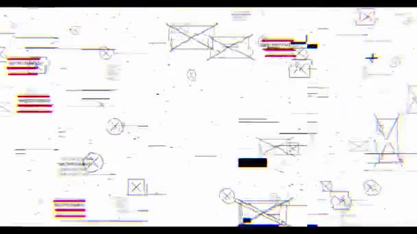 Imagens da tela de distorção de sobreposição de falhas - Filmagem, Vídeo