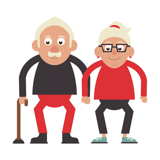 Ancianos pareja abuelos
 - Vector, imagen