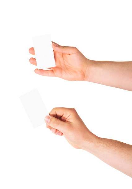 Calling card in a hand isolated - Φωτογραφία, εικόνα