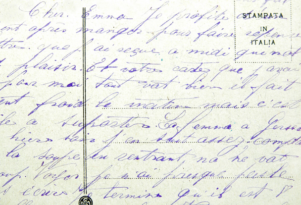 Vintage script op briefkaart - Foto, afbeelding