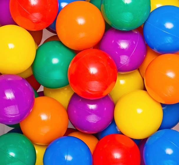 Many colour plastic balls from children's small town - Photo, Image