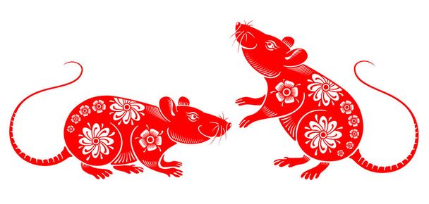Rat Chinese Zodiac Symbol - Vector, Image