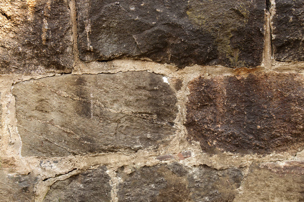 Антична текстурована кам'яна цегляна стіна цементований фон
 - Фото, зображення