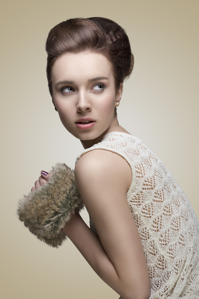 fashion girl with creative hair-style - Zdjęcie, obraz