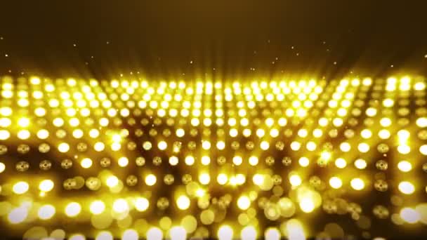 Színpadi világítás háttér sok fény hatása. Absztrakt disco loop animáció. Izzó neonvilágítás és egy üres elhelyezés. - Felvétel, videó
