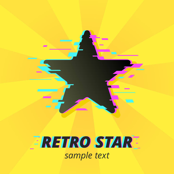 Star icon symbol in mixed pop art and glitch style - Vector, Image