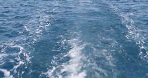 Boat wake on the blue ocean sea 2 - Video, Çekim