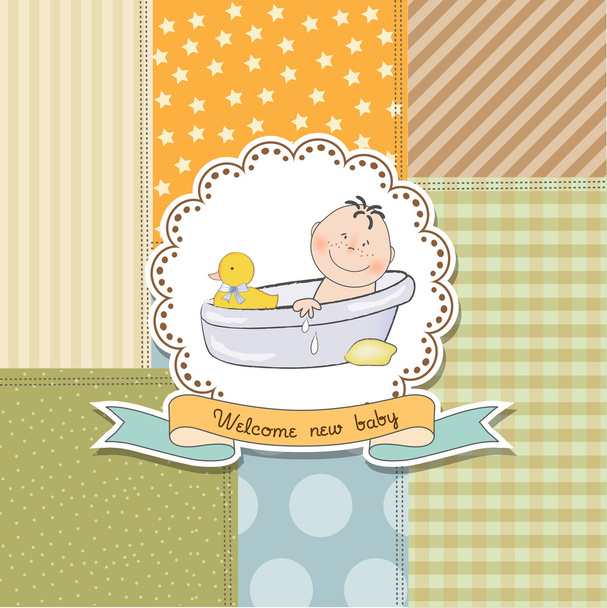 baba fiú zuhany kártya - Fotó, kép