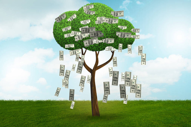 Árvore de dinheiro no conceito de negócio - renderização 3d
 - Foto, Imagem