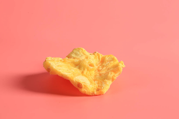 Freeze dried pineapple rings on a pink background. healthy whole - Fotó, kép
