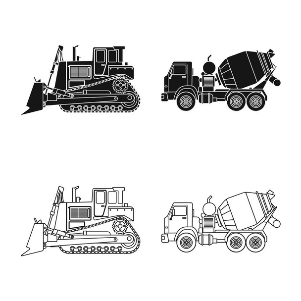Vector illustration of build and construction icon. Collection of build and machinery vector icon for stock. - Vector, Image