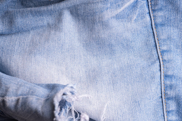 Синяя джинса. Хлопковая ткань, джинсы. Творческое винтажное прошлое. P
 - Фото, изображение