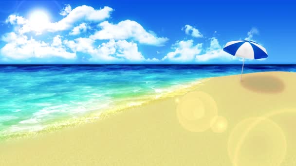 Hullám átfedve rá a partra. Luxus nyári vakáció koncepció. Sziget kék tengervíz. Hurok animáció. - Felvétel, videó