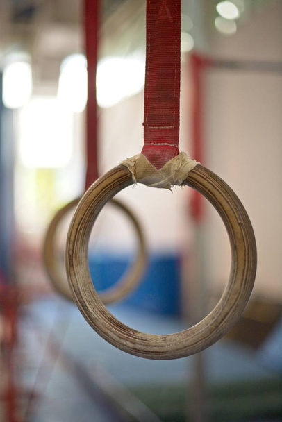 Gymnastic rings close up,professional sport equipment - Photo, Image