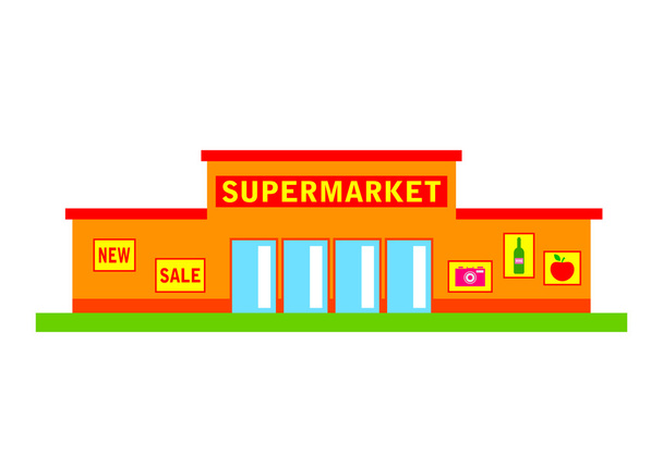 Supermarket on white background - Вектор,изображение
