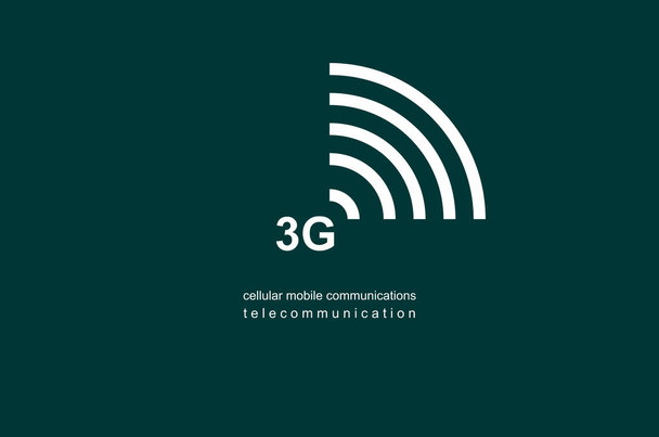 Illustratie, logo 3G. Telecommunicatie derde generatie netwerkconnectiviteit. Mobiele communicatie. Ontwerp. - Foto, afbeelding