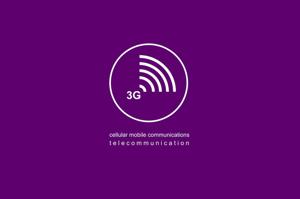 Illustratie pictogram 3G. Telecommunicatie derde generatie netwerkconnectiviteit. Mobiele communicatie. - Foto, afbeelding
