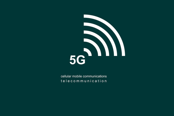Illusztráció, logo 5G. A készülék tömeges csatlakoztathatóság sebessége. Távközlés ötödik nemzedék hálózat connectivity. Mobiltelefonos kommunikáció. - Fotó, kép