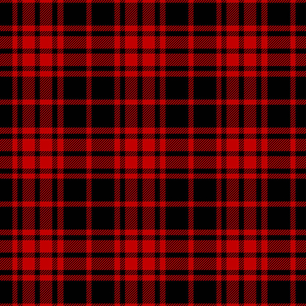 Tartan Pattern in Black and Red. Texture for plaid, tablecloths, clothes, shirts, dresses, paper, bedding, blankets, quilts and other textile products. Vector illustration EPS 10 - Vector, Image