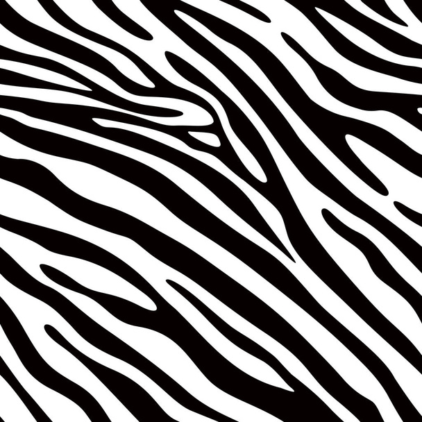 Zebra print seamless pattern. Wild animal texture. Striped black and white. design trendy fabric texture, illustration. - Vector, Image