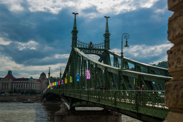 Budapest, Hungary: Liberty bridge over the Danube river in the Hungarian capital Budapest - Φωτογραφία, εικόνα