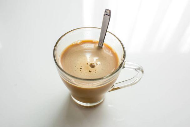  coffee with milk in the cup - Фото, зображення