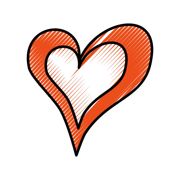 Σχεδιάζοντας την καρδιά Love ρομάντζο διακόσμηση πάθος - Διάνυσμα, εικόνα