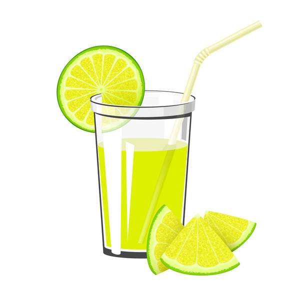 Ποτήρι λεμόνι ή χυμό λεμονιού - Διάνυσμα, εικόνα