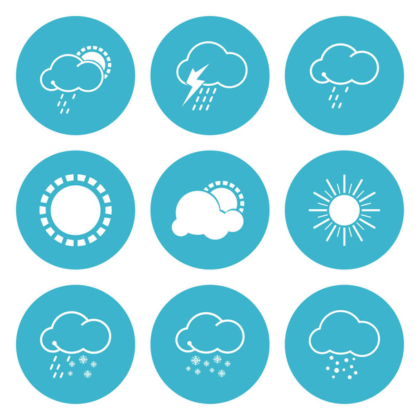 Conjunto de iconos meteorológicos - Vector, Imagen