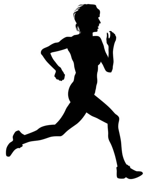 Žena atleti na běh závod na bílém pozadí - Vektor, obrázek