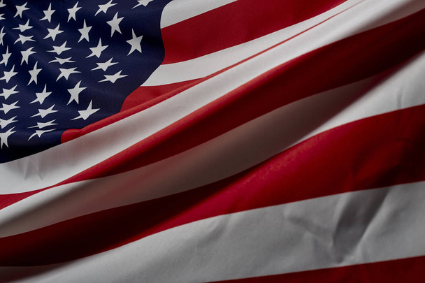 Zbliżenie American Flag Wave - Zdjęcie, obraz