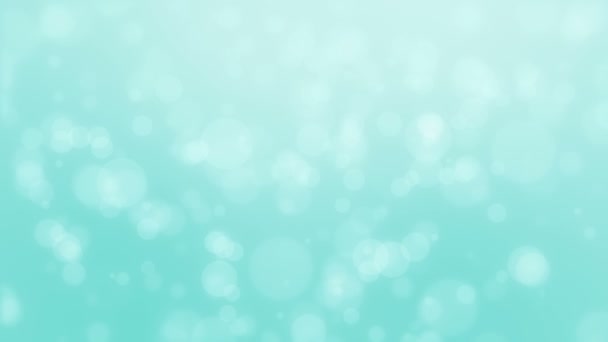 Ethereální tyrkysová modrá zářící bokeh pozadí s plovoucími světelným částicemi. - Záběry, video