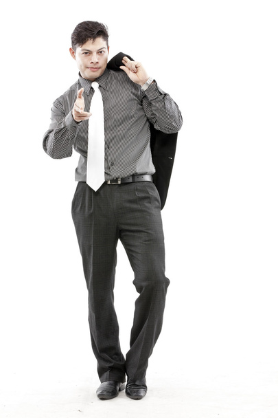 Photo of a handsome young businessman pointing to something - Photo, Image