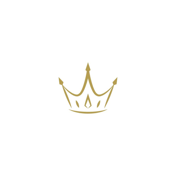 Icono de corona de línea dorada aislado en blanco. Royal, de lujo, vip, signo de primera clase. Premio al ganador
. - Vector, Imagen