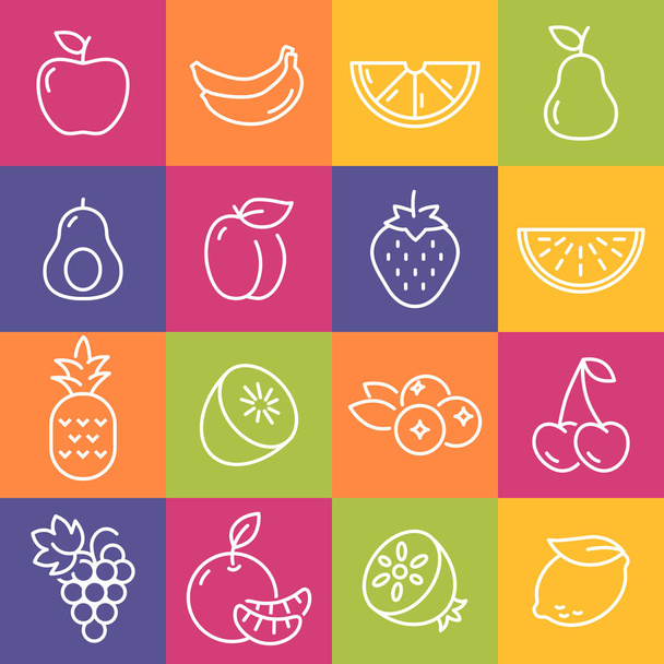 Fruit Icons Set - Вектор,изображение
