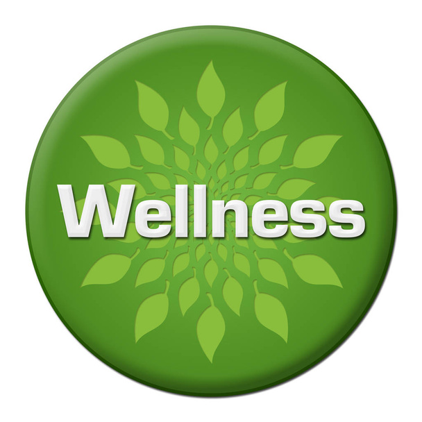 Wellness text written over green background. - Photo, Image