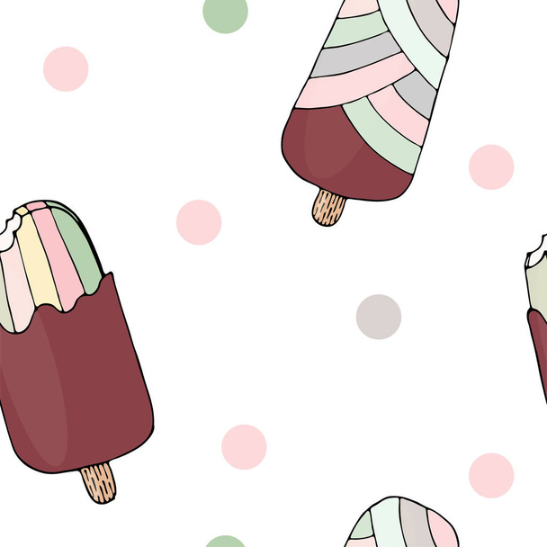 Vector ice cream vector seamless pattern.Trendy seamless pattern with Ice cream modern summer fashion print background. - Διάνυσμα, εικόνα