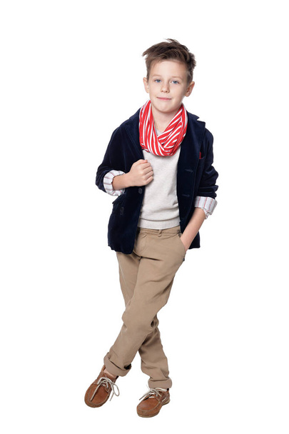 cute boy, posing against white background - Φωτογραφία, εικόνα