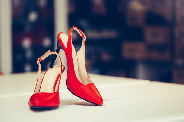 Red elegant high heel women shoes - Fotografie, Obrázek