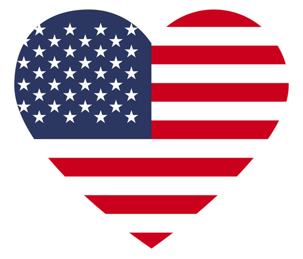 Bandiera americana nel segno di illustrazione vettoriale del cuore
 - Vettoriali, immagini